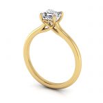 Asscher cut diamond ring yellow gold, RS1