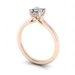 Asscher cut Diamond Ring, RS1, Rose Gold