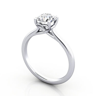Thumb Diamond Ring RS1 Platinum 3D