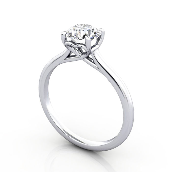 Thumb Diamond Ring RS1 Platinum 3D