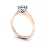 Engagement Ring, Rose Gold, Round Cut Diamond, RS4, 3D Engagement Ring, Rose Gold, Round Cut Diamond, RS4, 3D