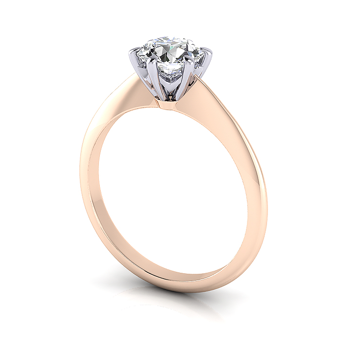 Engagement Ring, Rose Gold, Round Cut Diamond, RS4, 3D Engagement Ring, Rose Gold, Round Cut Diamond, RS4, 3D