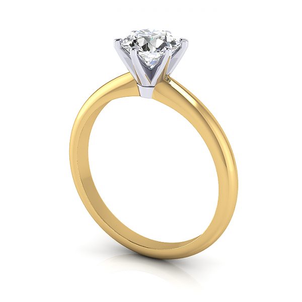 Round Engagement Ring, RS2, 14kt Yellow