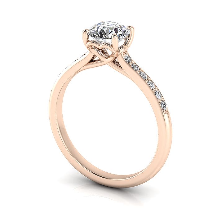 Diamond Ring, RSA1R, Rose Gold, 3D