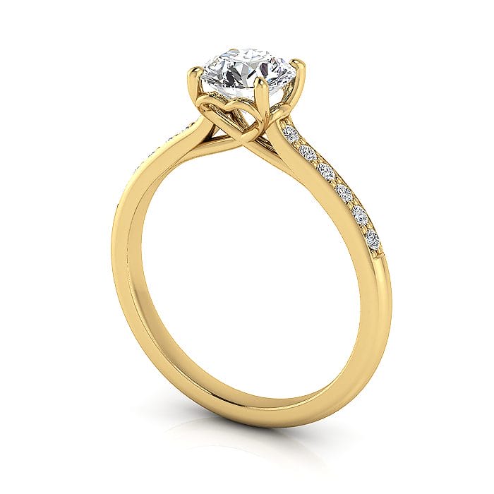 Diamond Ring, RSAR1, Yellow Gold, 3D Diamond Ring, RSAR1, Yellow Gold, 3D