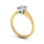Radiant Engagement Ring, Yellow Gold, 3D Radiant Engagement Ring, Yellow Gold, 3D