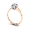 Radiant Engagement Ring, Rose Gold, RS6 3D