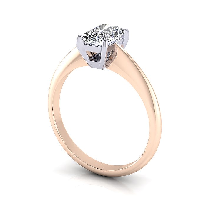Radiant Engagement Ring, Rose Gold, RS6 3D
