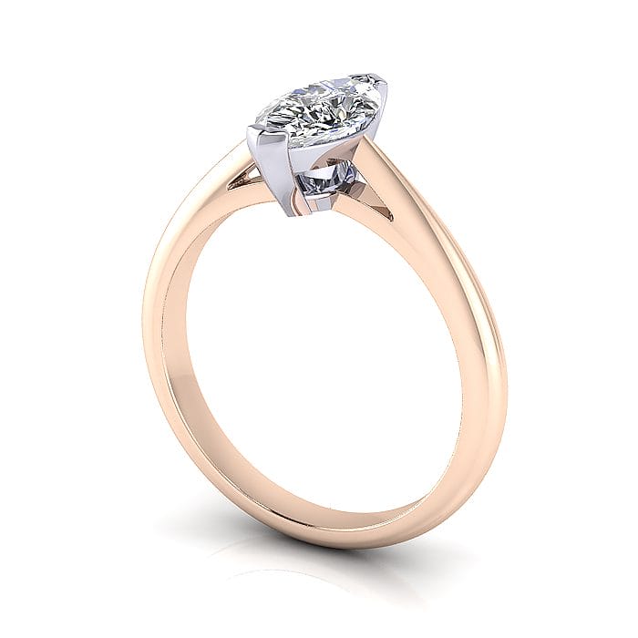 Marquise Engagement Ring, Rose Gold, RS5, 3D