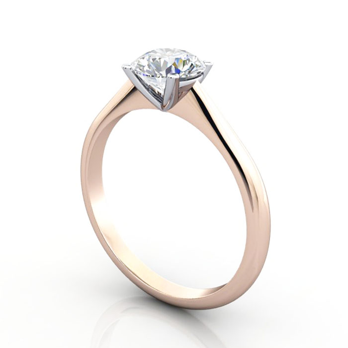 Thumb Diamond Ring RS3 Rose Gold 3D