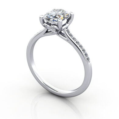 Thumb Oval Diamond Ring with Accents RSA1 Platinum 3D
