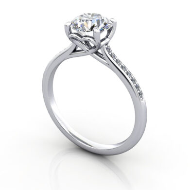 Thumb Round Diamond Ring with Accents RSA1 Platinum 3D