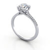 Thumb Round Diamond Ring with Accents RSA1 White Gold 3D