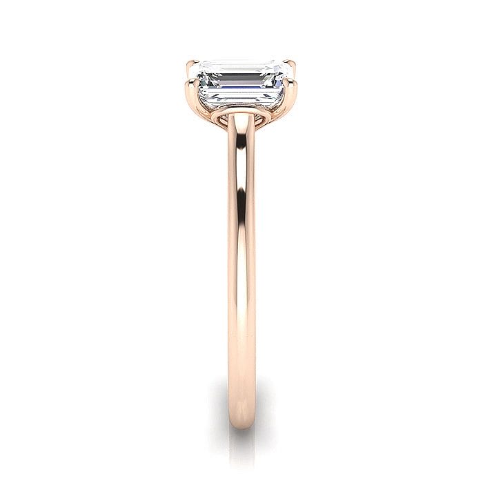 Emerald cut Engagement Ring RS1 Rose Gold SV
