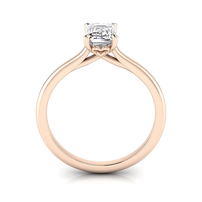 Emerald cut Engagement Ring RS1 Rose Gold