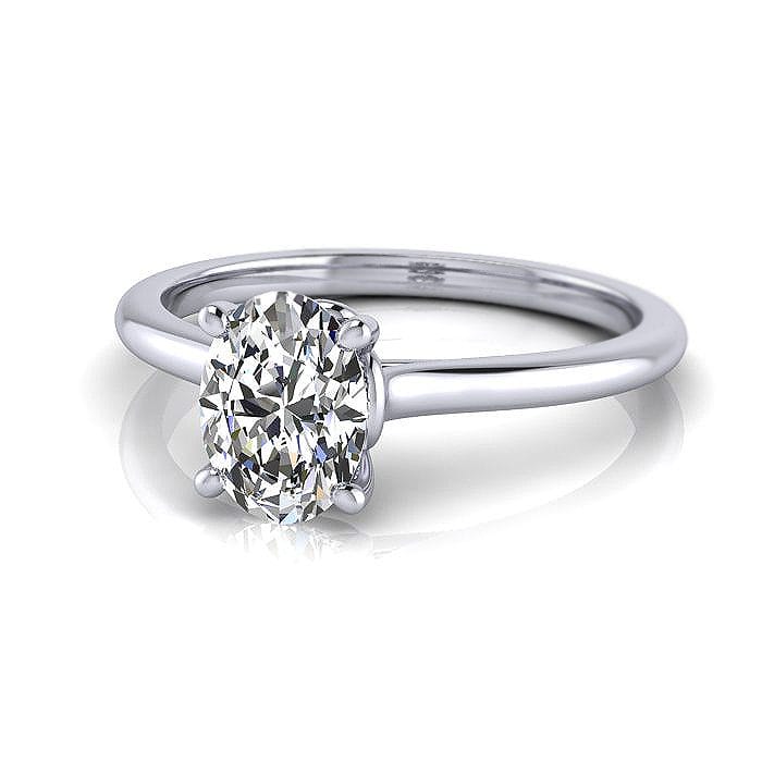 Oval Engagement Ring, RS1, Platinum LF