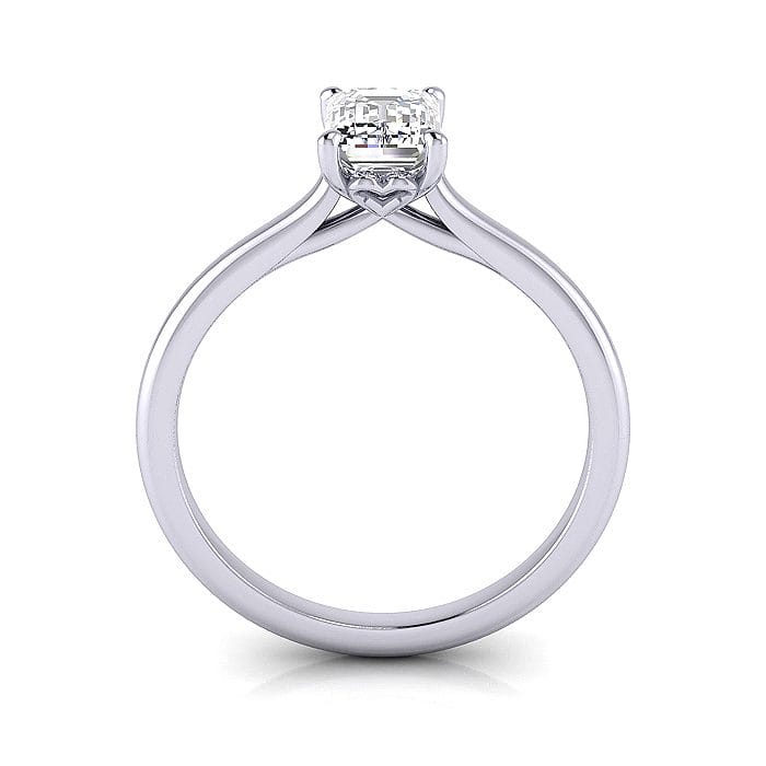 Emerald cut Engagement Ring RS1 White TF