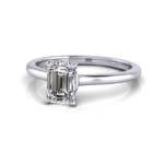 Emerald cut Engagement Ring RS1 Rose Platinum LF Emerald cut Engagement Ring RS1 Rose Platinum LF