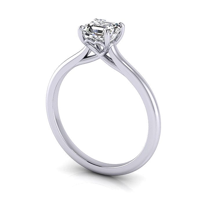 Asscher cut Diamond Ring RS1 Platinum 3D