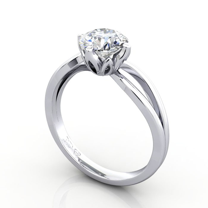 Thumb Diamond Ring RS8 Platinum 3D