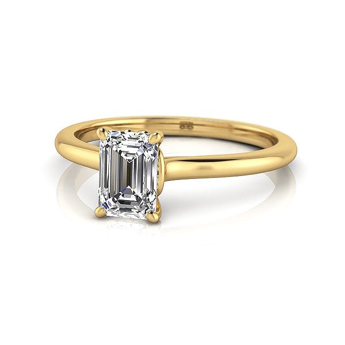 Emerald cut diamond ring yellow gold rs1 LF Emerald cut diamond ring yellow gold rs1 LF
