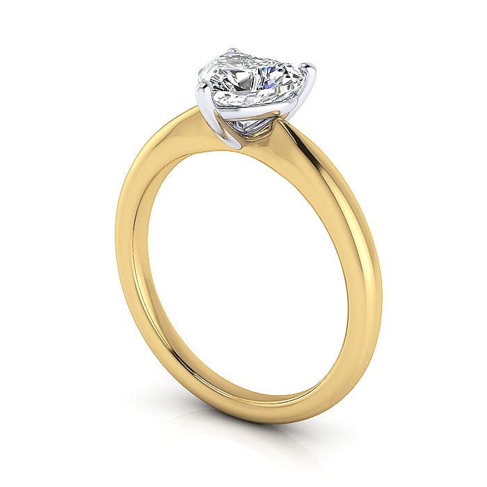 Heart Shaped Engagement Ring, RS7, Yellow Gold 3D Heart Shaped Engagement Ring, RS7, Yellow Gold 3D