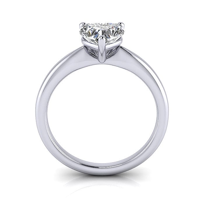 Heart Shape Engagement Ring, RS7, White Gold, TF