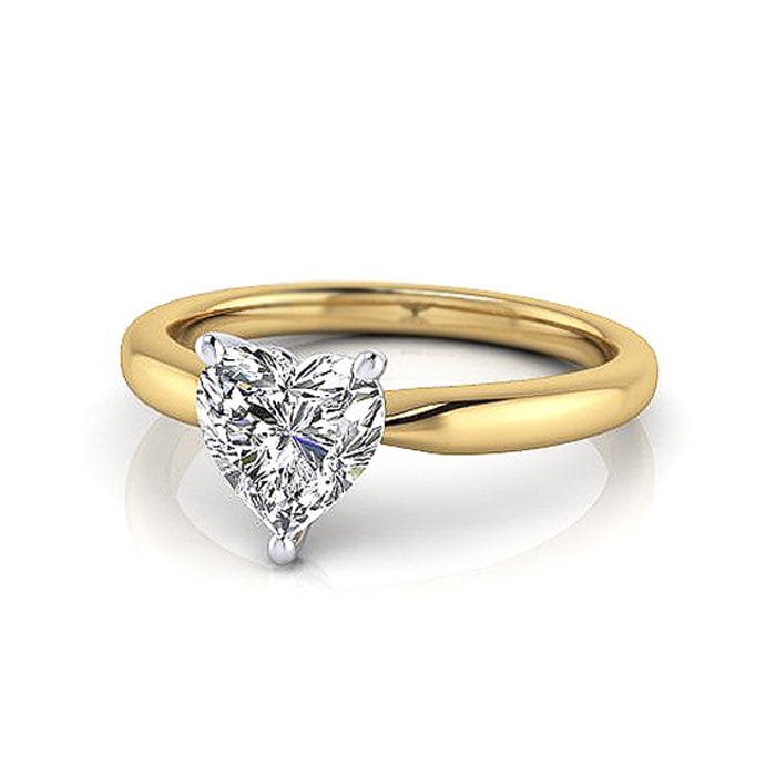 Heart Shaped Engagement Ring, RS7, Yellow Gold 3D LF Heart Shaped Engagement Ring, RS7, Yellow Gold 3D LF