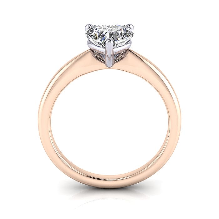 Heart Engagement Ring, RS7, Rose Gold, TF