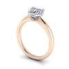 Heart Engagement Ring, RS7, Rose Gold, 3D