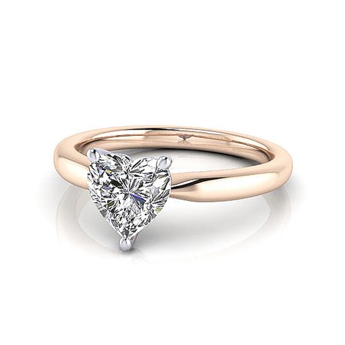 Heart Engagement Ring, RS7, Rose Gold, LF