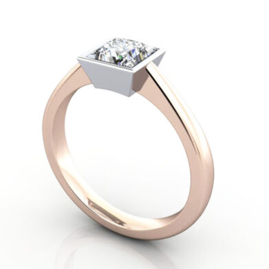 Thumb Diamond Ring RS10 Princess Rose Gold 3D
