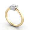 Thumb Diamond Ring RS10 Princess Yellow Gold 3D