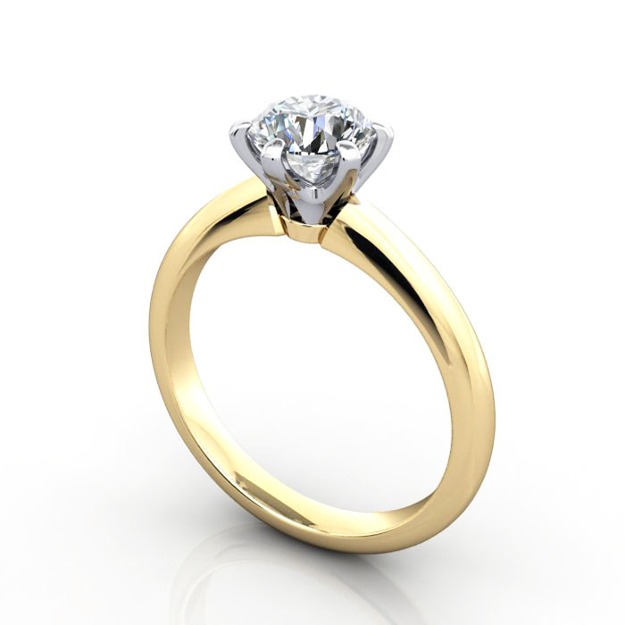 Thumb Diamond Ring RS9 Yellow Gold 3D