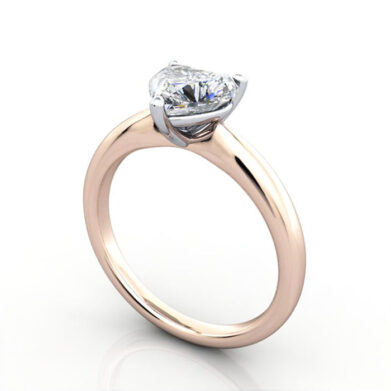 Thumb Diamond Ring RS7 Heart Rose Gold 3D