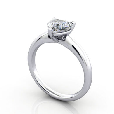 Thumb Diamond Ring RS7 Heart White Gold 3D
