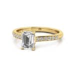 Engagement Ring, Yellow, Emerald Cut Diamond, RSA1, LF Engagement Ring, Yellow, Emerald Cut Diamond, RSA1, LF
