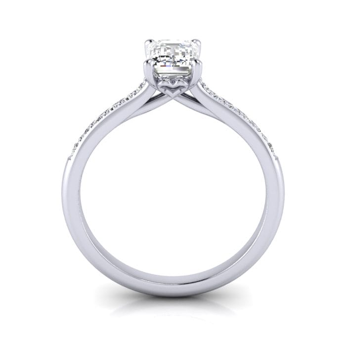 Engagement Ring, White Gold, Emerald Cut Diamond, RSA1, TF