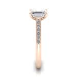 Engagement Ring, Rose Gold, Emerald Cut Diamond, RSA1, SV