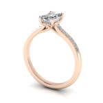 Engagement Ring, Rose Gold, Emerald Cut Diamond, RSA1, 3D