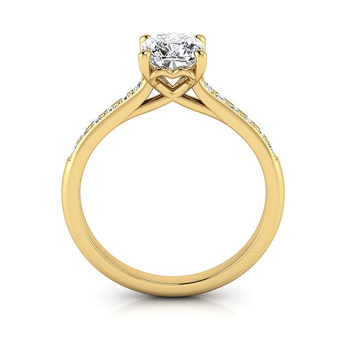 Engagement Ring, Yellow, Cushion Cut Diamond, RSA1, TF