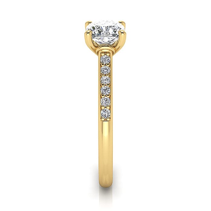 Engagement Ring, Yellow, Cushion Cut Diamond, RSA1, SV