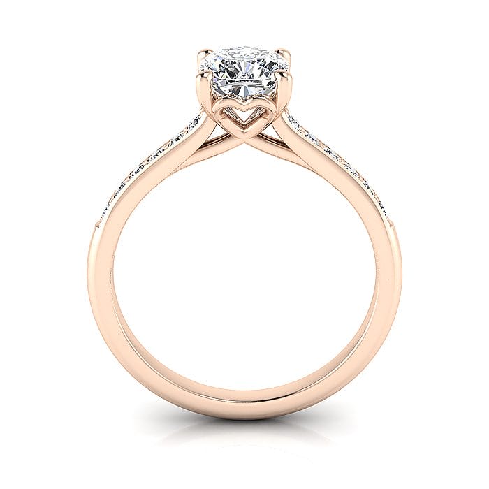 Engagement Ring, Rose Gold, Cushion Cut Diamond, RSA1, TF