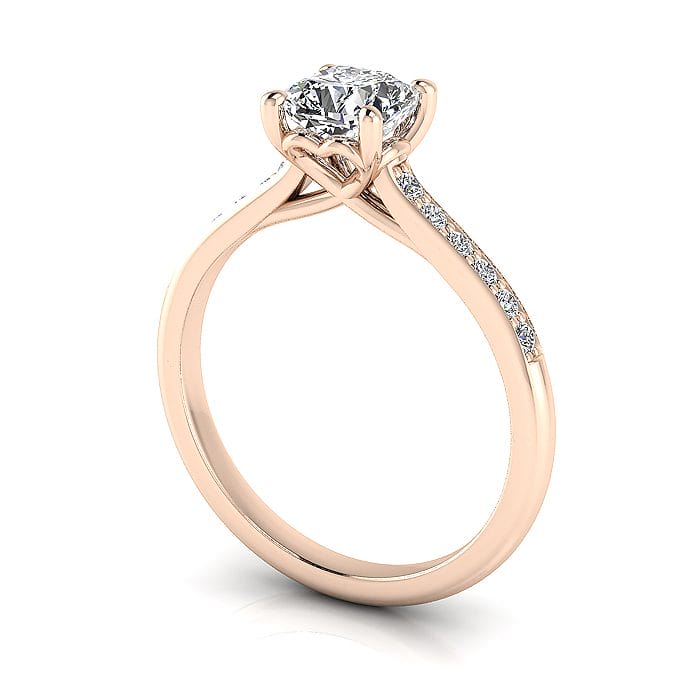 Engagement Ring, Rose Gold, Cushion Cut Diamond, RSA1, 3D