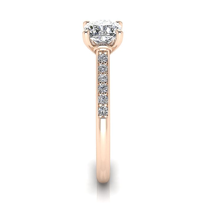 Engagement Ring, Rose Gold, Cushion Cut Diamond, RSA1, SV