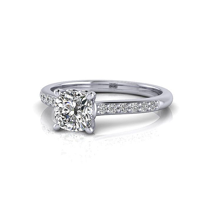 Engagement Ring, White Gold, Cushion Diamond, RSA1, LF