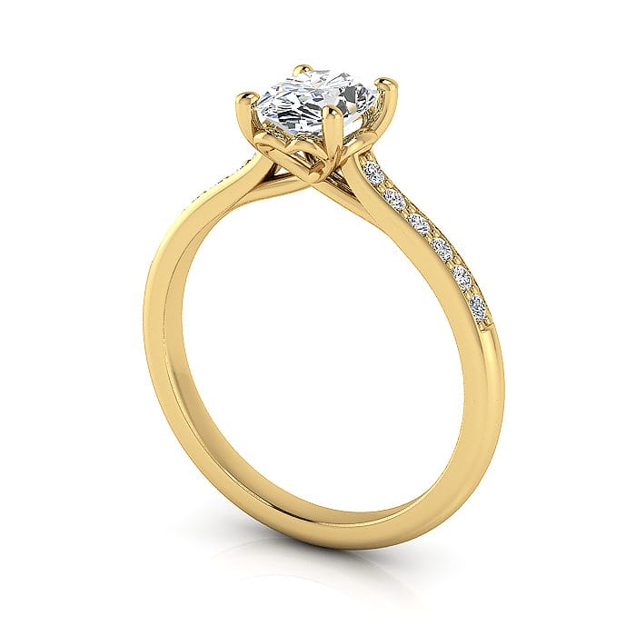 Engagement Ring, Yellow, Oval Cut Diamond, RSA1, 3D