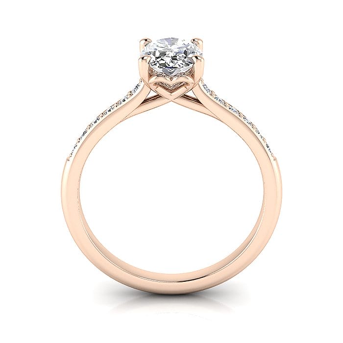 Engagement Ring, Rose Gold, Oval Cut Diamond, RSA1, TF