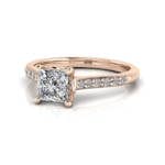 Engagement Ring, Rose Gold, Princess Cut Diamond, RSA1, LF Engagement Ring, Rose Gold, Princess Cut Diamond, RSA1, LF