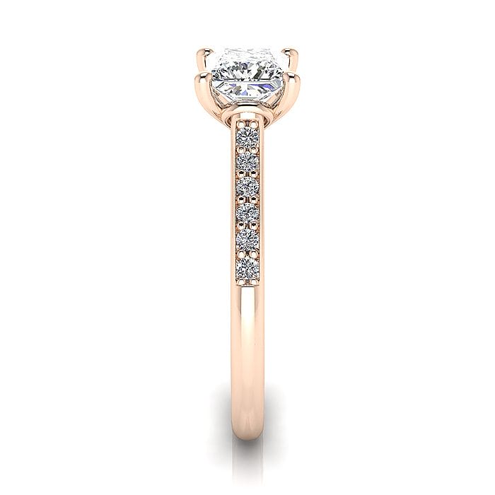 Engagement Ring, Rose Gold, Princess Cut Diamond, RSA1, SV